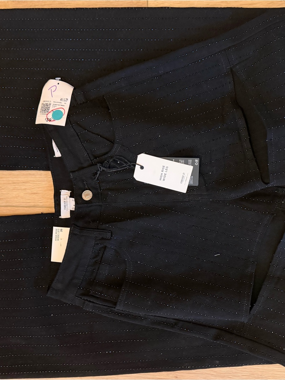 Forever 21 Black High Rise Wide Leg Jeans